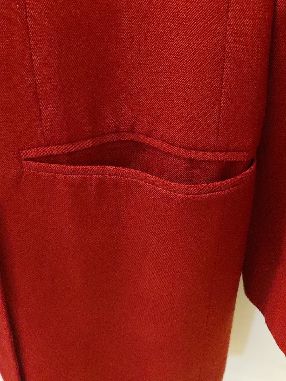 Liz Claiborne Deep Red Double-Breasted Blazer with Gold Buttons